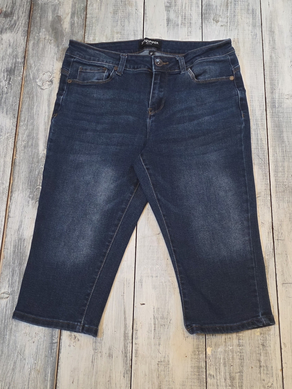 Sandpiper Women's Dark Indigo Cropped Stretch Jeans 8 Petite